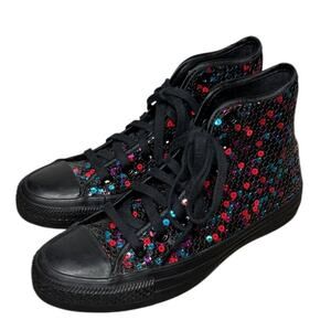 CONVERSE Sequin Hi-Top Chuck Taylor All Star Sneakers SZ 6